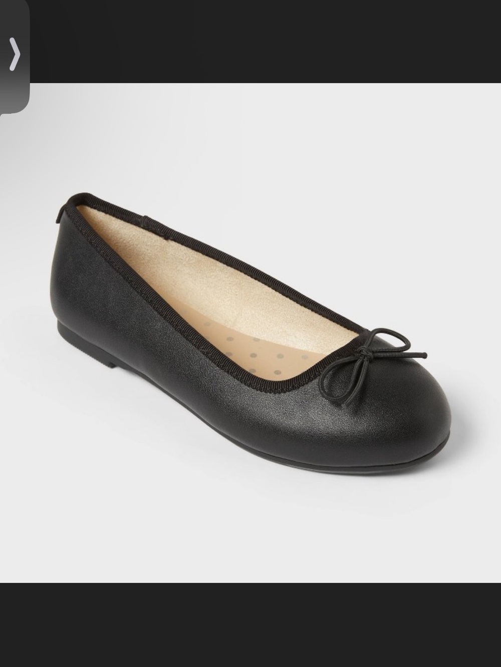 Cat and Jack Girls Classic Black Ballet Flat with Bow 1 NWT